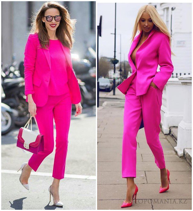 Чем одевать розовой костюм